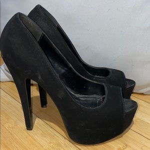 Black Suede Charolette Russe High Heels